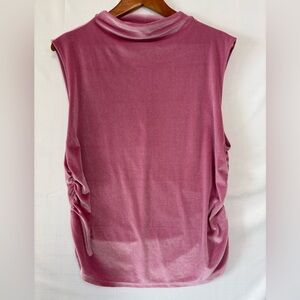 A NEW DAY Pink Velvet Ruched Sleeveless Top Size XXL